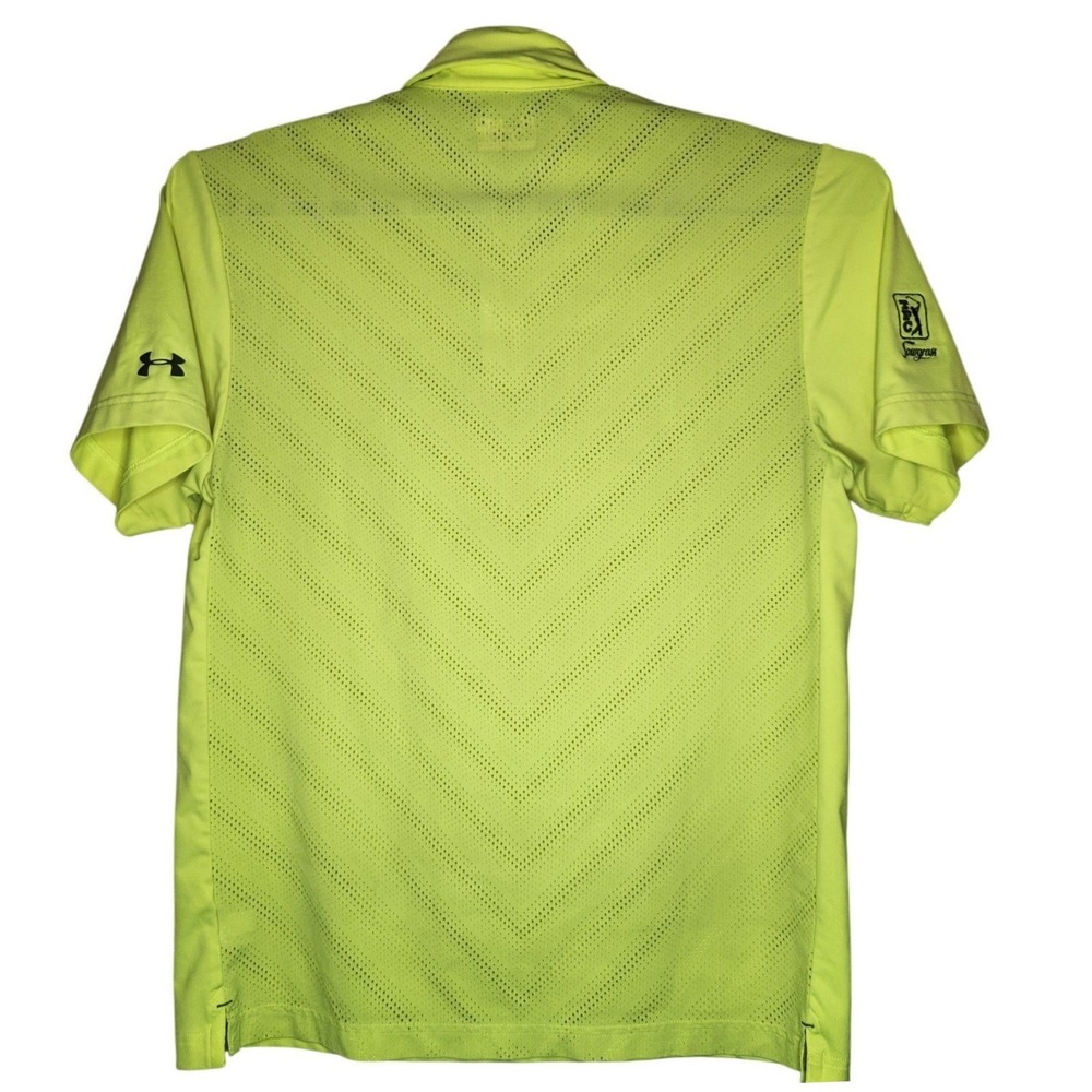 UNDER ARMOUR Performance Polo Shirt TPC Sawgrass Men's Medium Neon Yellow Golf - Picture 2 of 6